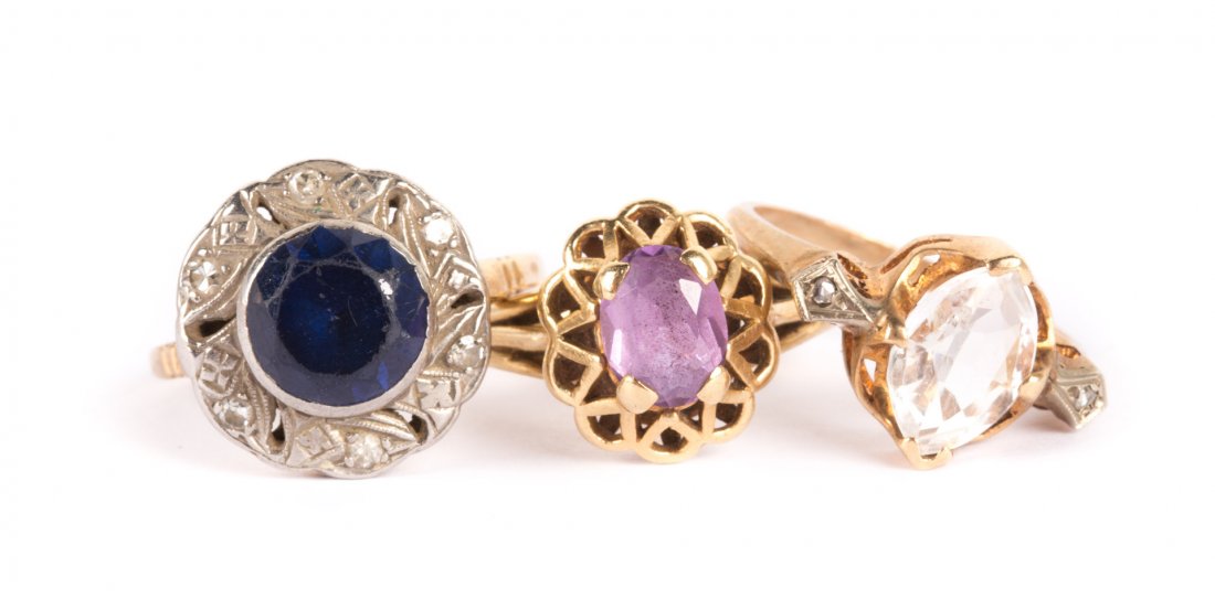 A Trio of Gold Gemstone Rings (1 of 5)