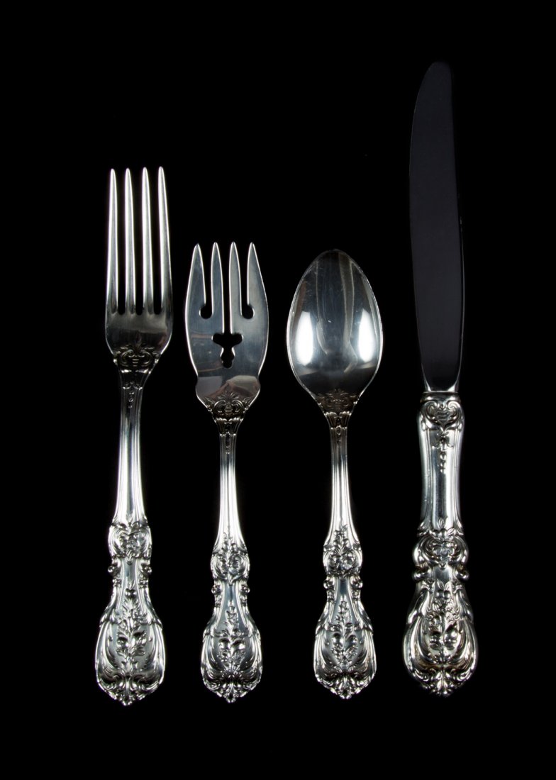 Reed & Barton sterling flatware service for 12 (1 of 5)