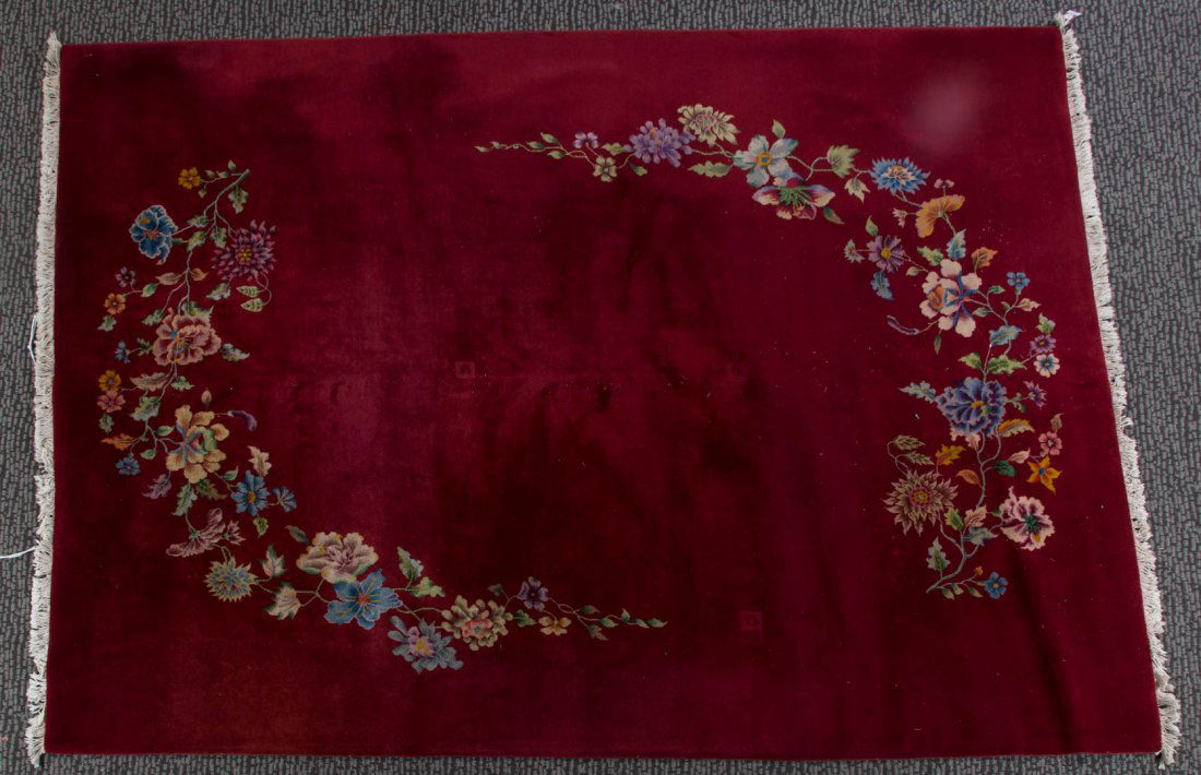 Antique Nichols Chinese carpet, approx. 8.5 x 11 (1 of 3)