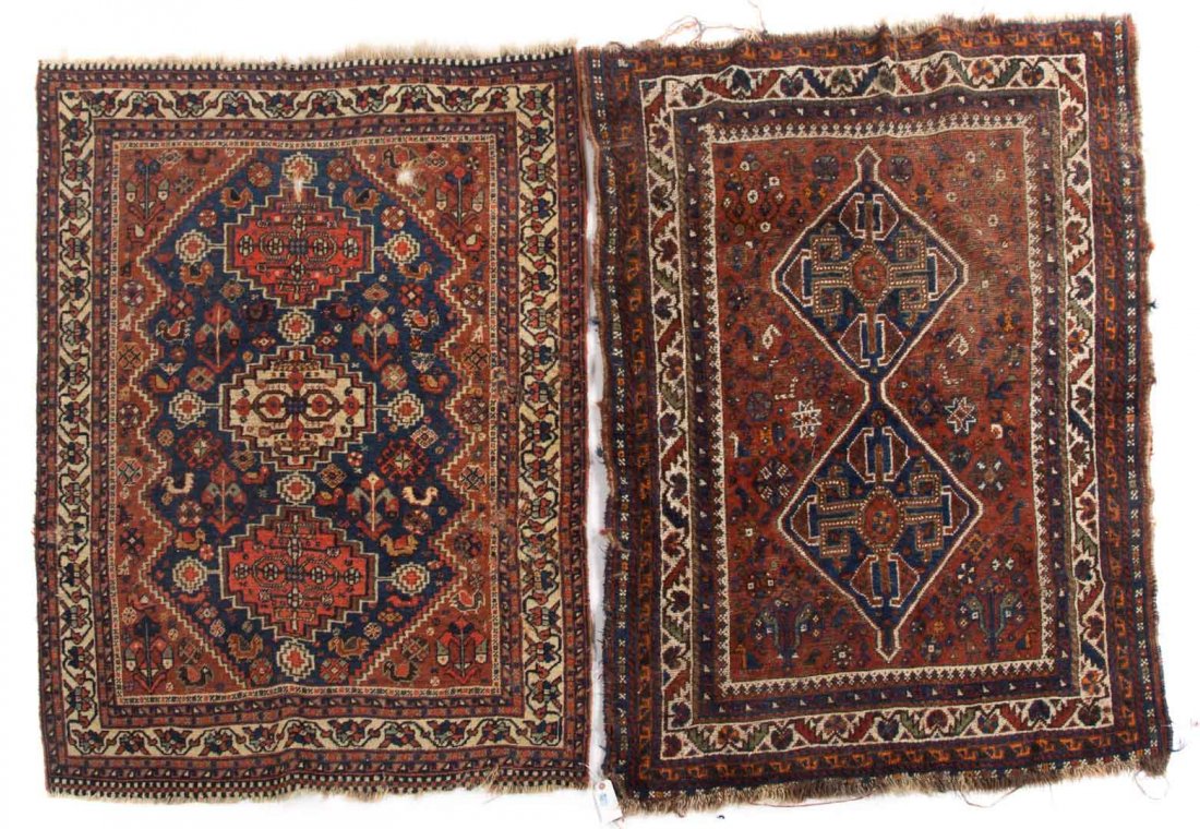 Two antique Persian Shiraz rugs (1 of 3)
