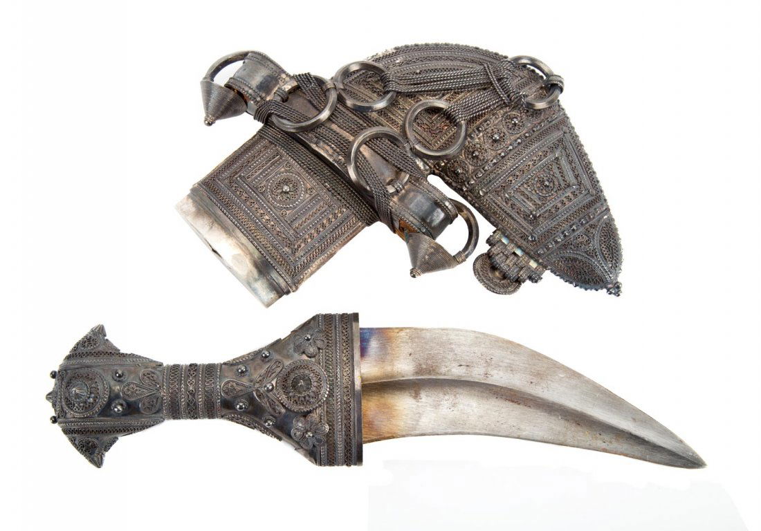 Indian sterling silver sheathed knife (1 of 3)