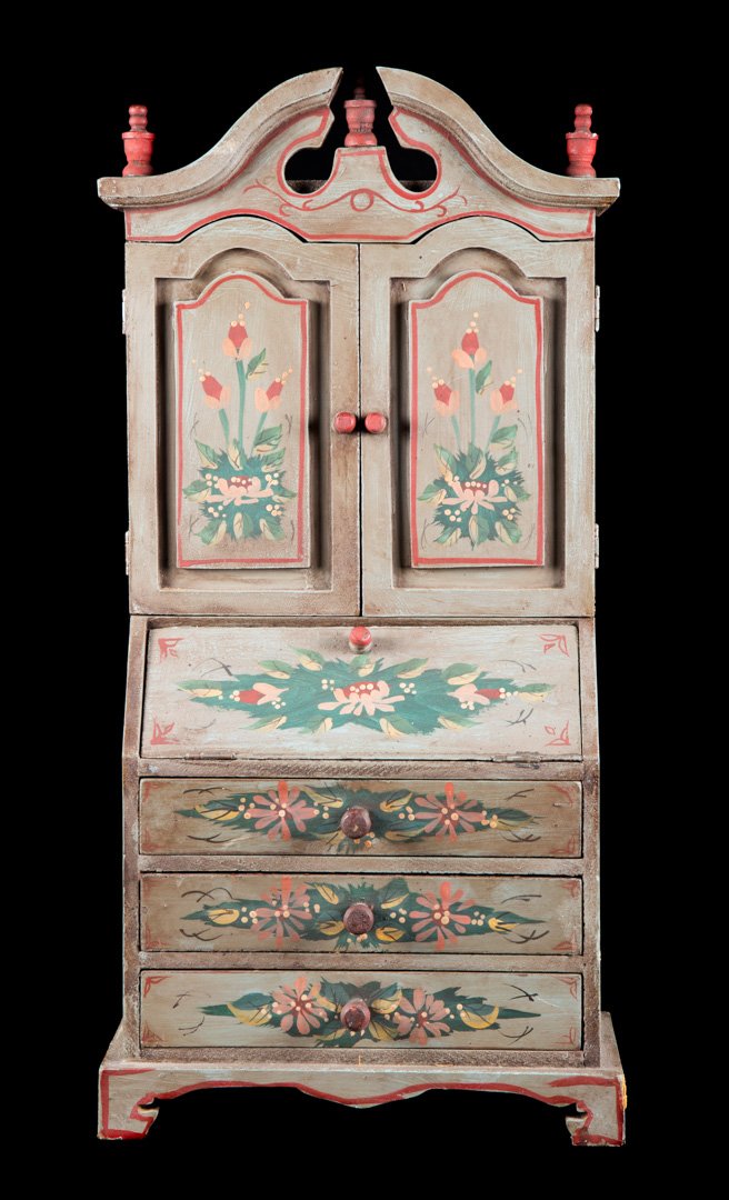 Miniature painted secretary bookcase (1 of 4)