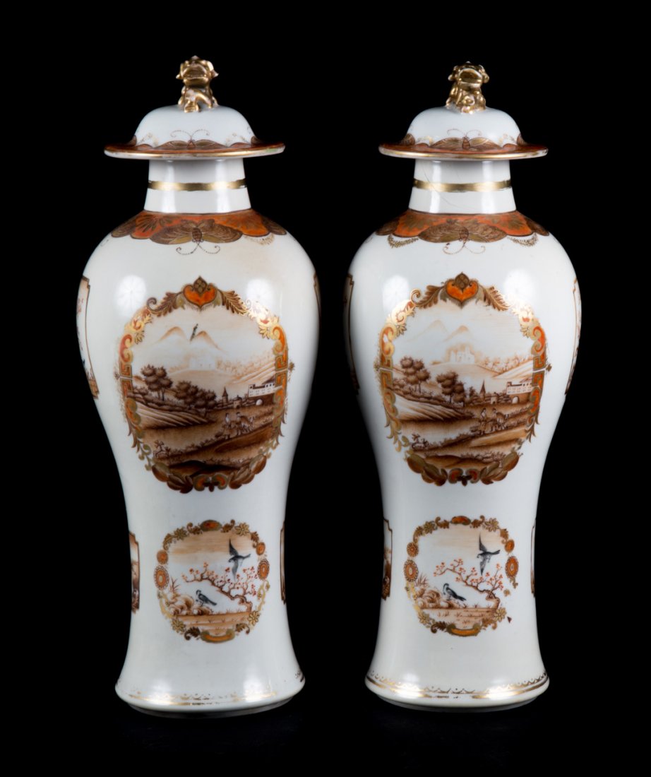 Pair Chinese Export porcelain jars (1 of 7)