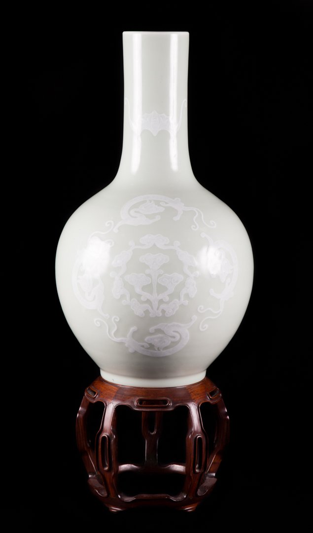 Chinese celadon porcelain bottle form vase (1 of 5)