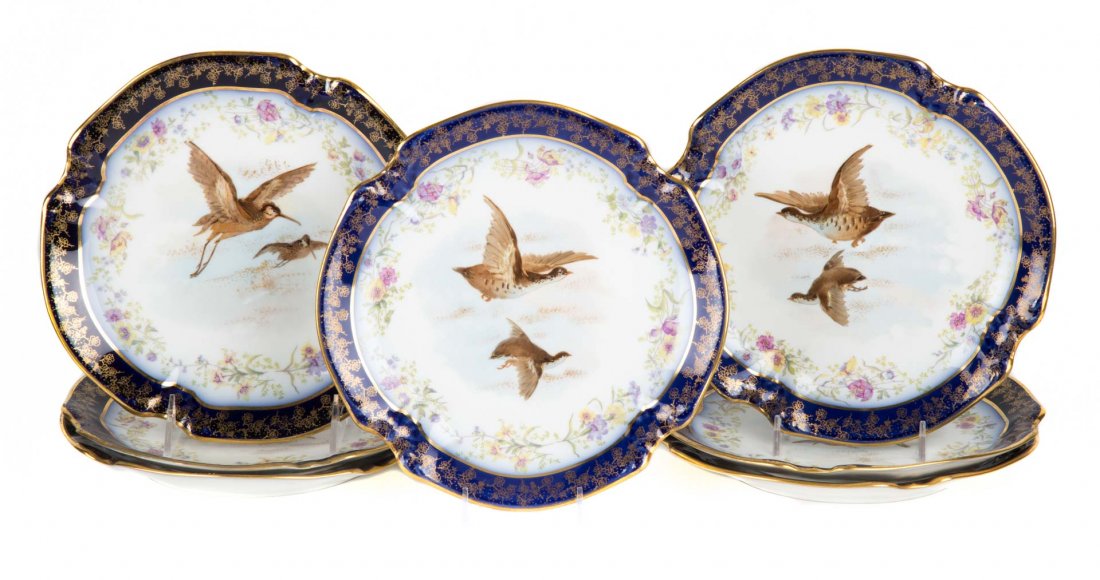 Limoges porcelain partial game service (1 of 4)