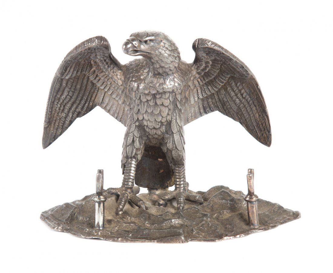 Nickel-plated eagle desk standish (1 of 5)