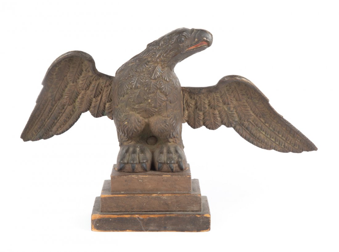 Patinated cast iron eagle door lintel figure (1 of 4)
