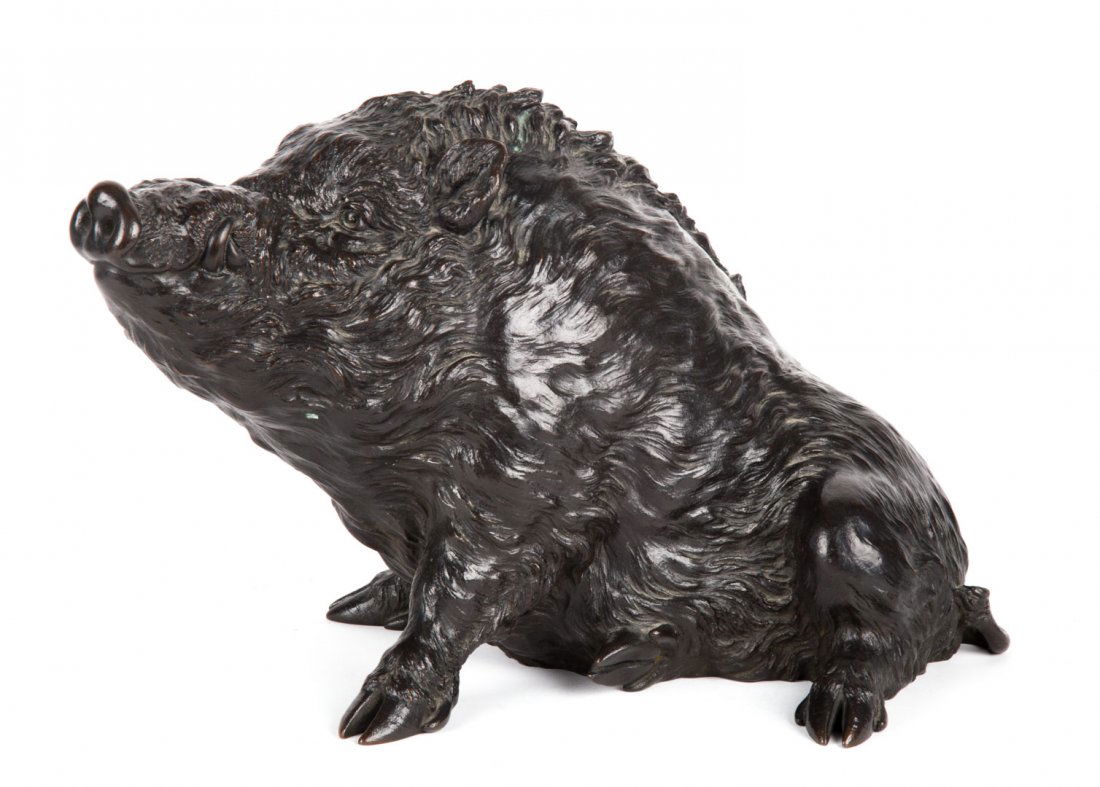 Japanese bronze boar (1 of 3)