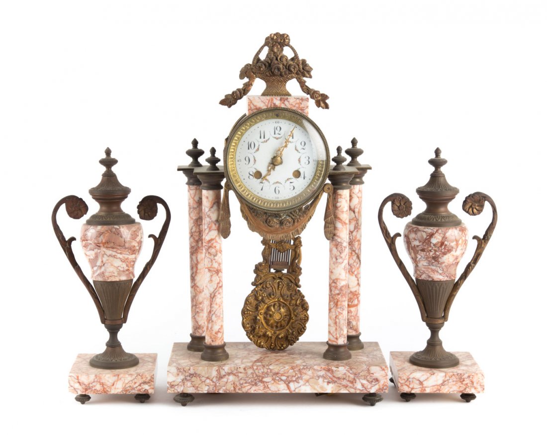 Louis XVI style clock garniture (1 of 6)