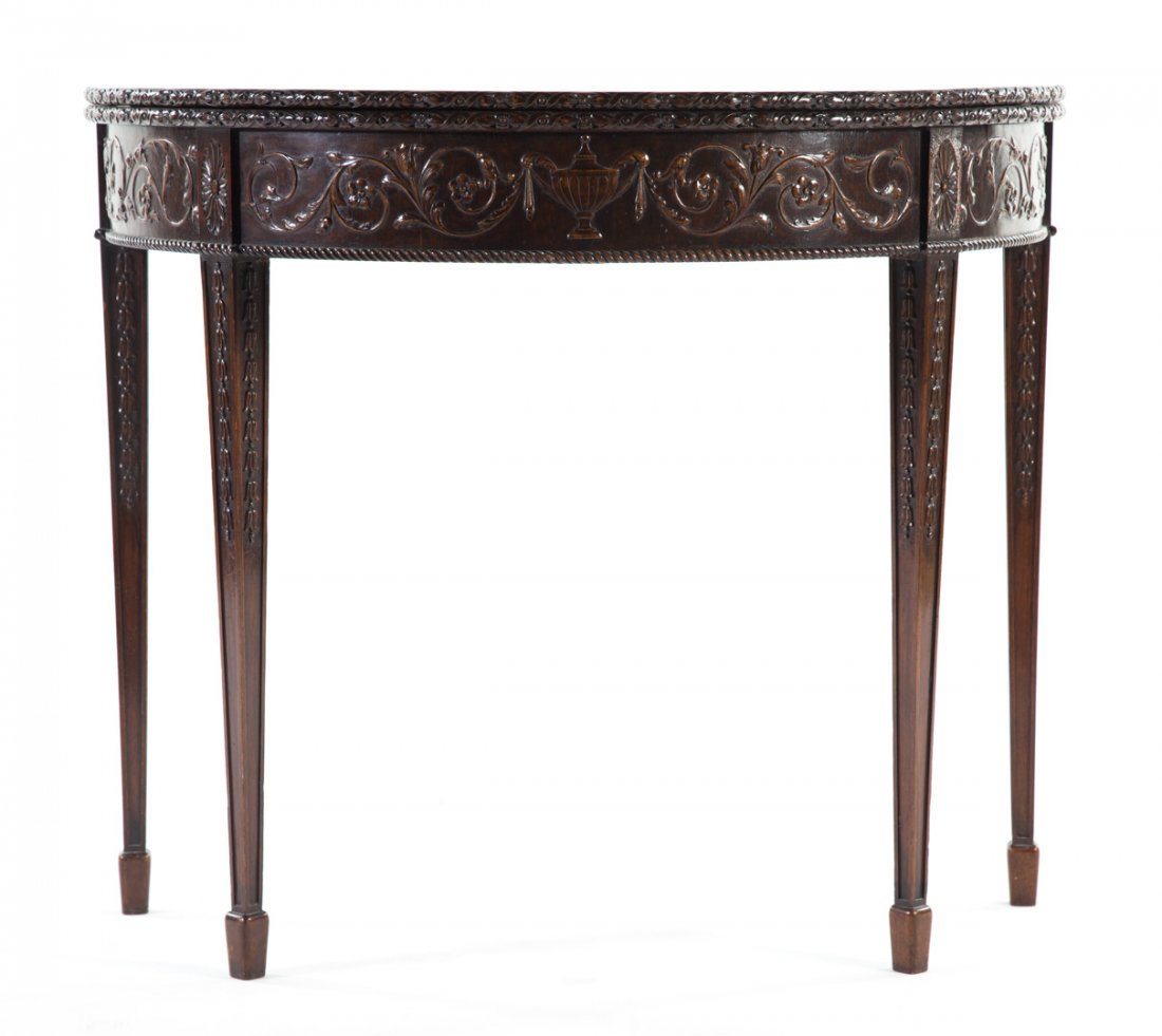 George III style mahogany lift-top games table (1 of 5)