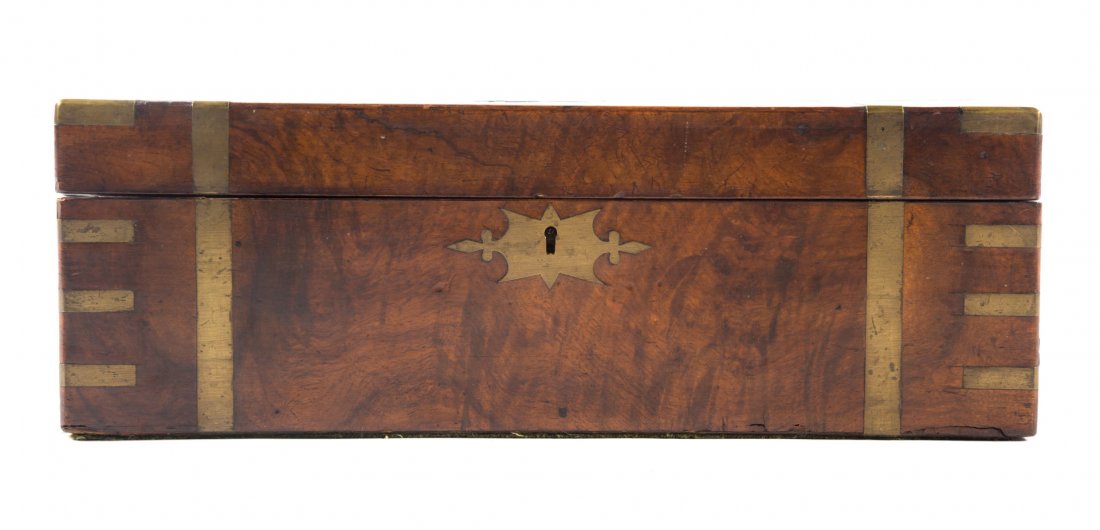 George IV walnut brass-bound lap desk (1 of 3)