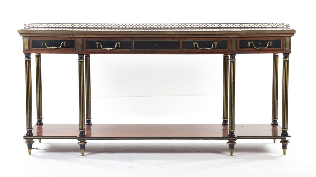 Louis XVI style mahogany and ebonized server (1 of 7)