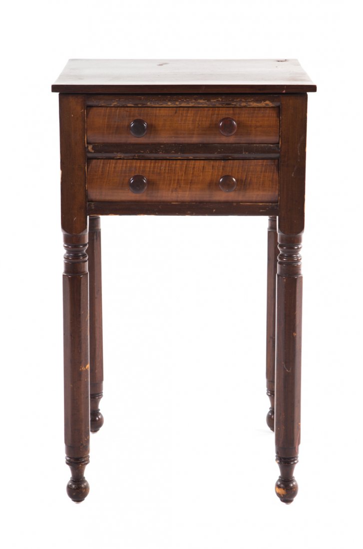 Mahogany two-drawer side table (1 of 6)