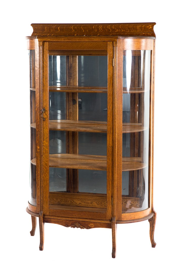 American oak display cabinet (1 of 3)