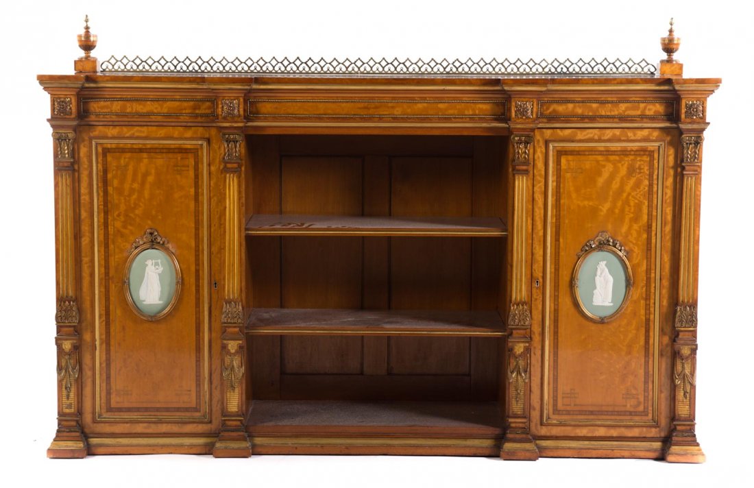 Edwardian inlaid satinwood bookcase (1 of 6)