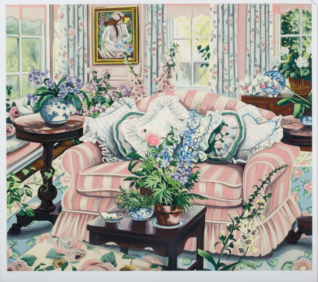 Susan Rios. Cozy Interior, color lithograph (1 of 4)