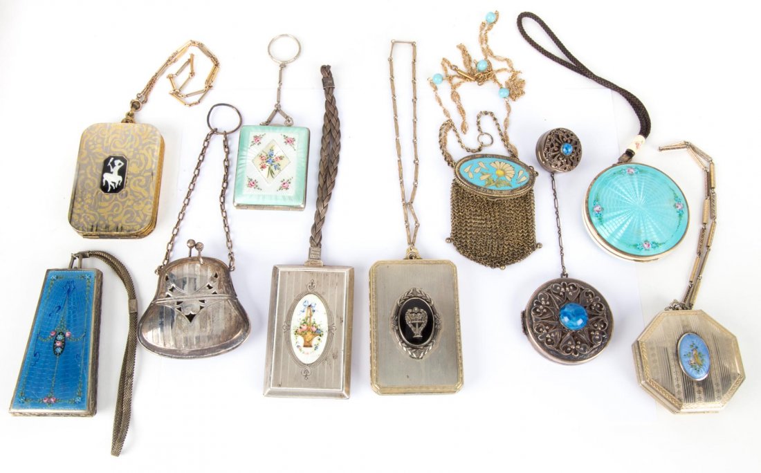 An Assortment of Enamel Guilloche Compacts (1 of 4)