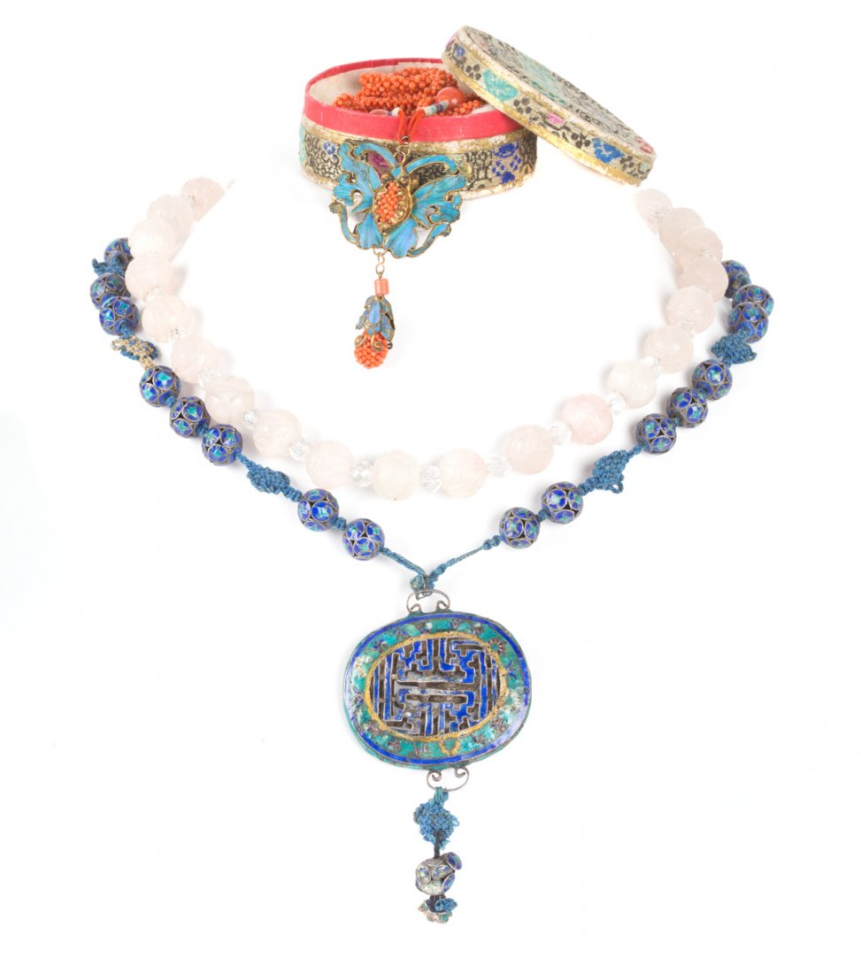 A Trio of Chinese Beaded Necklaces (1 of 4)