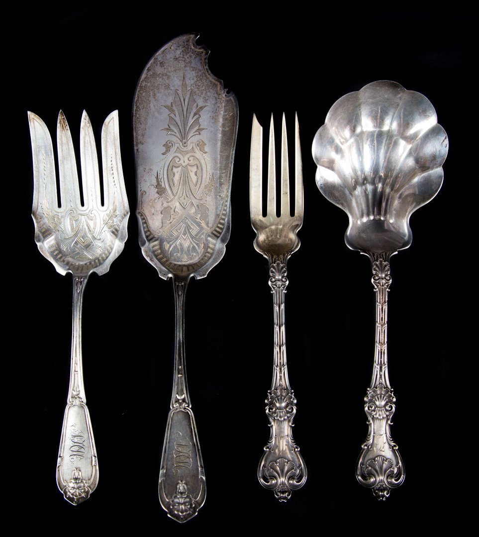 Four Beaux Arts style silver serving pieces (1 of 4)