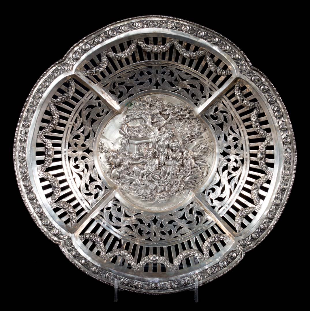 German Rococo style silver center bowl (1 of 4)
