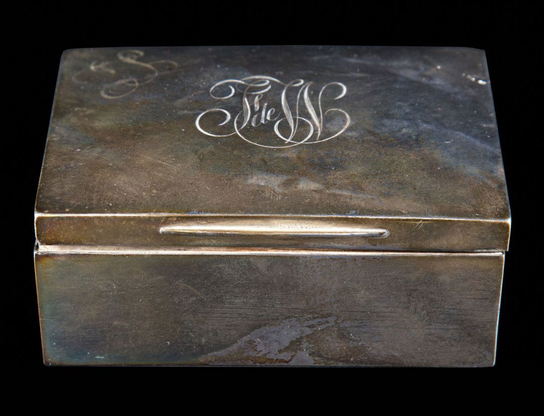 Edwardian sterling silver small cigar box c1902 (1 of 3)