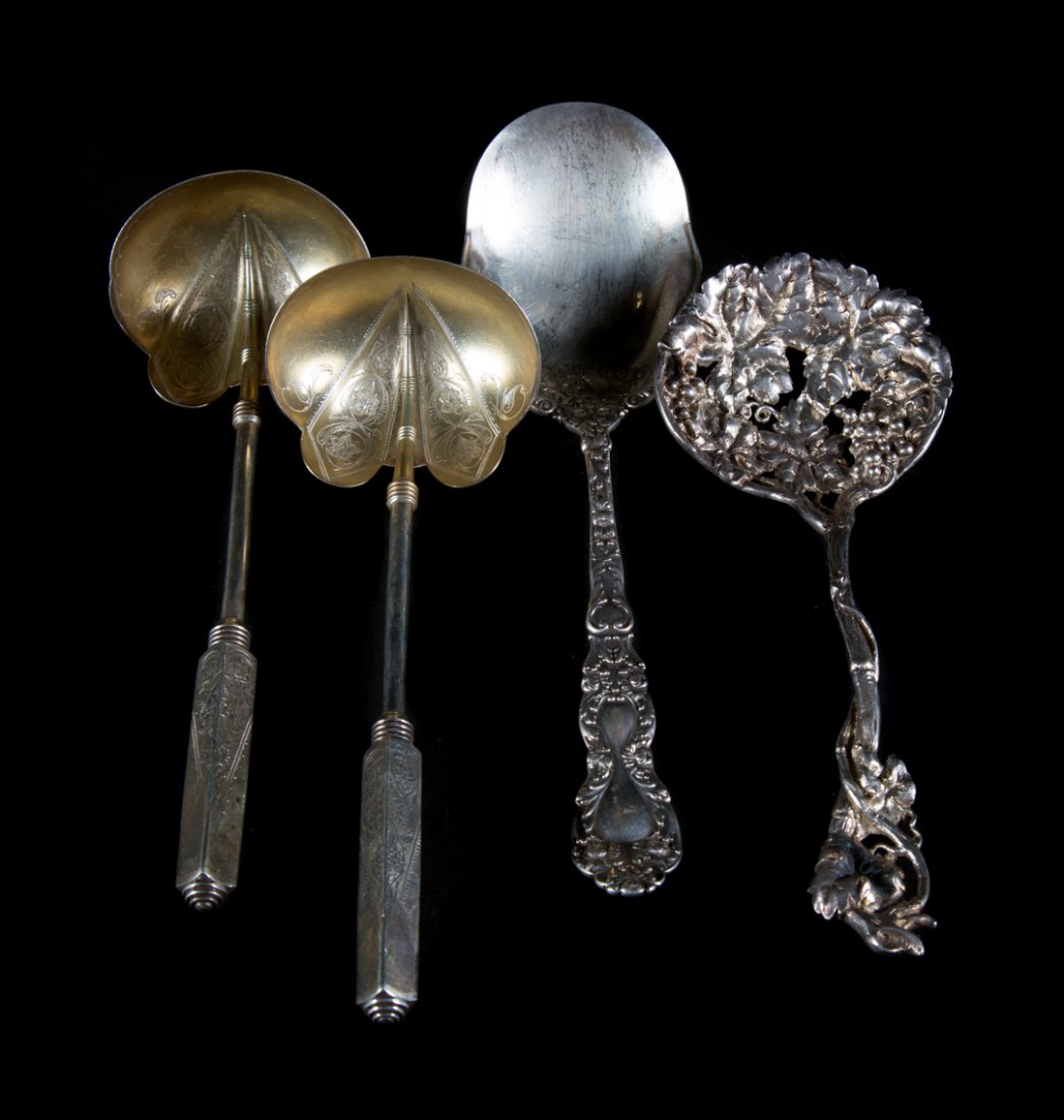 4 Assorted sterling silver serving spoons & ladles (1 of 6)