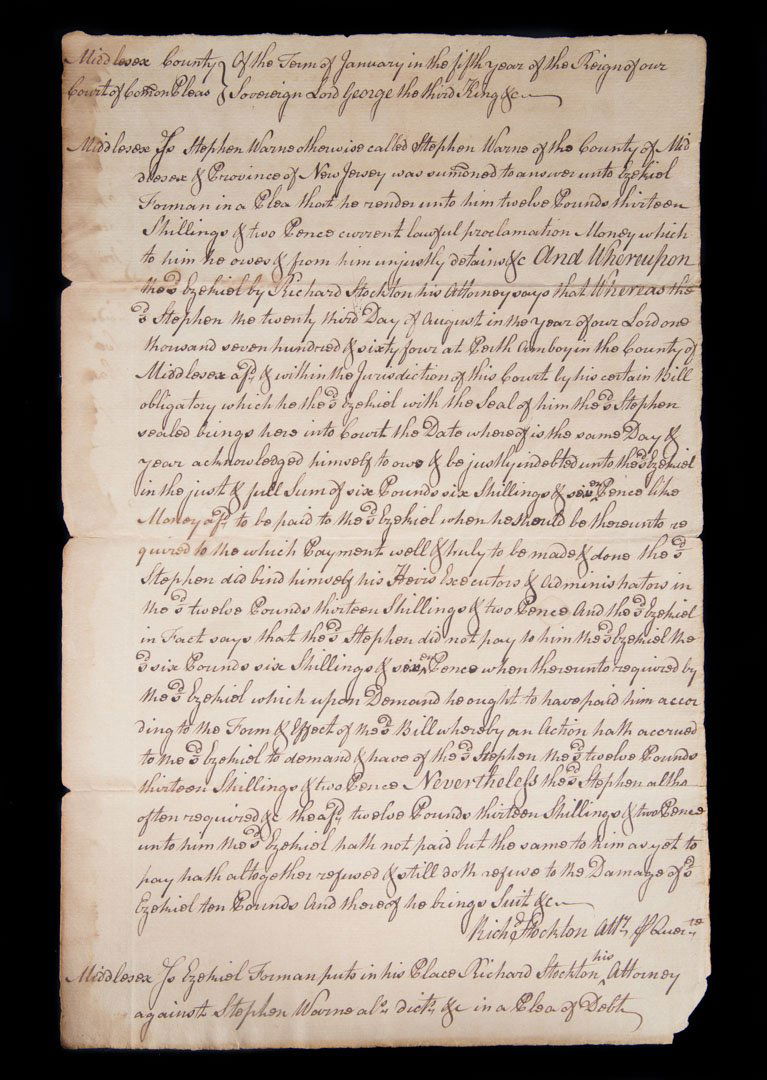 Richard Stockton, New Jersey Signer, ADS (1 of 2)