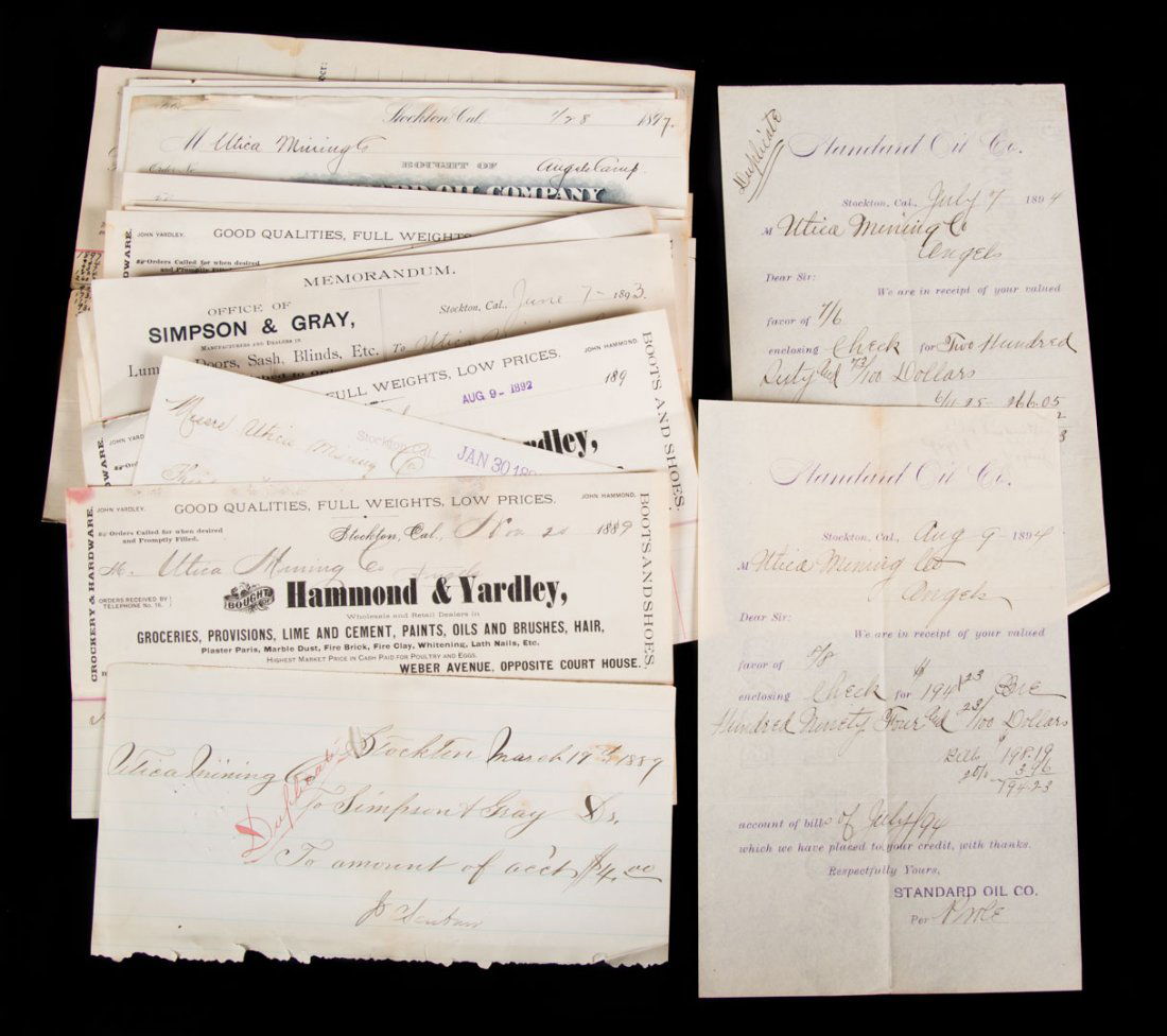 Utica Mining Co. Documents, California gold (1 of 4)