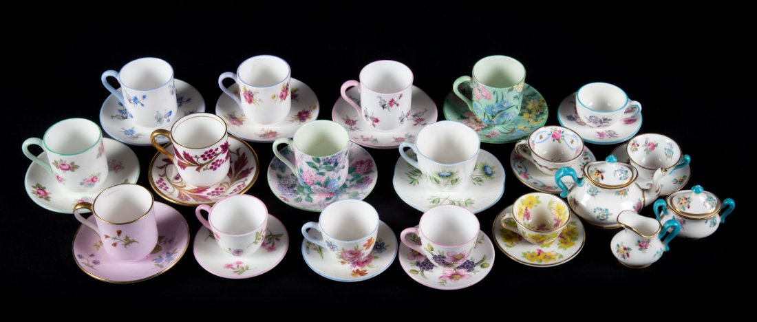 Assortment of English china miniature teaware (1 of 6)