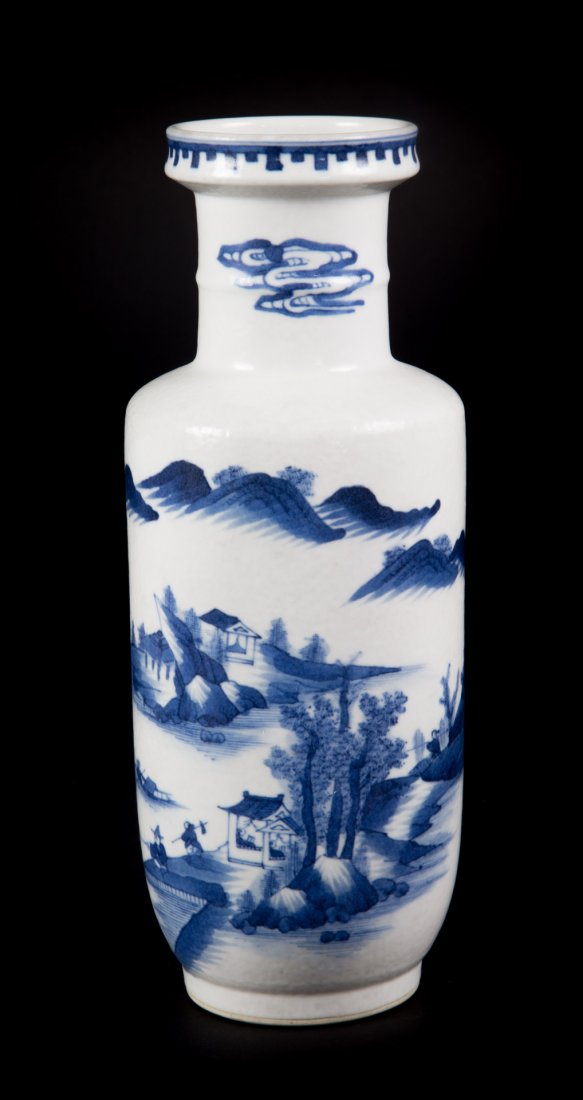 Chinese blue and white textured vase (1 of 5)