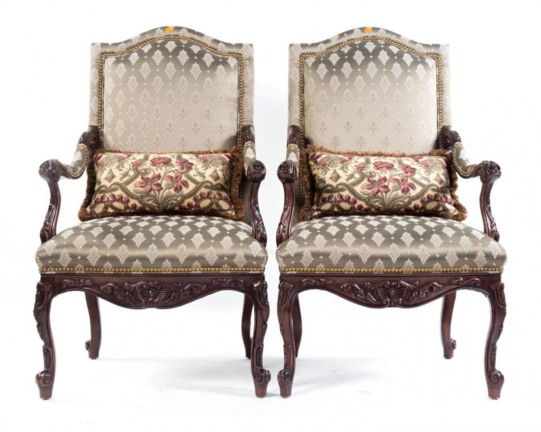 Pair of Louis XV style armchairs, Hancock & Moore (1 of 4)