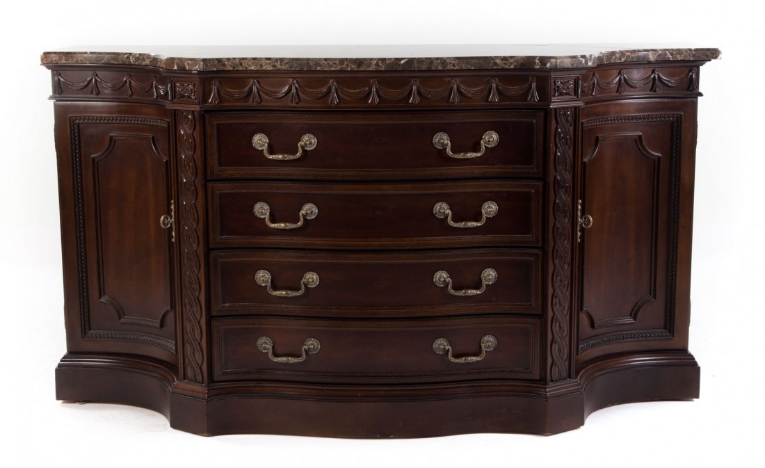 Neoclassical style marble top buffet, Bernhardt (1 of 10)