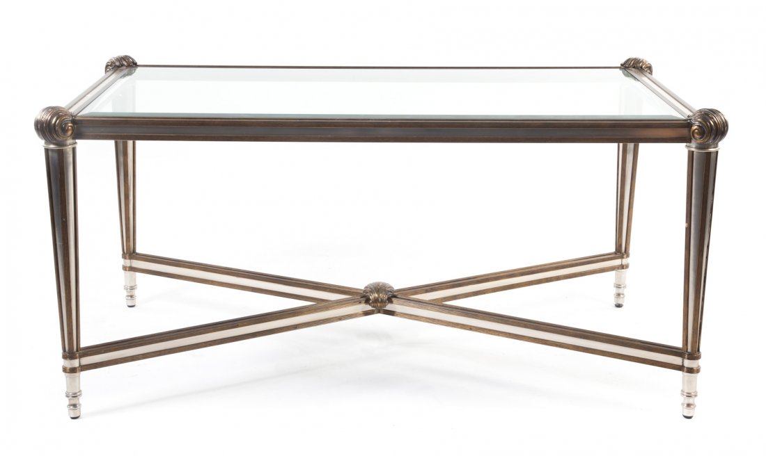 La Barge metal and glass coffee table (1 of 7)