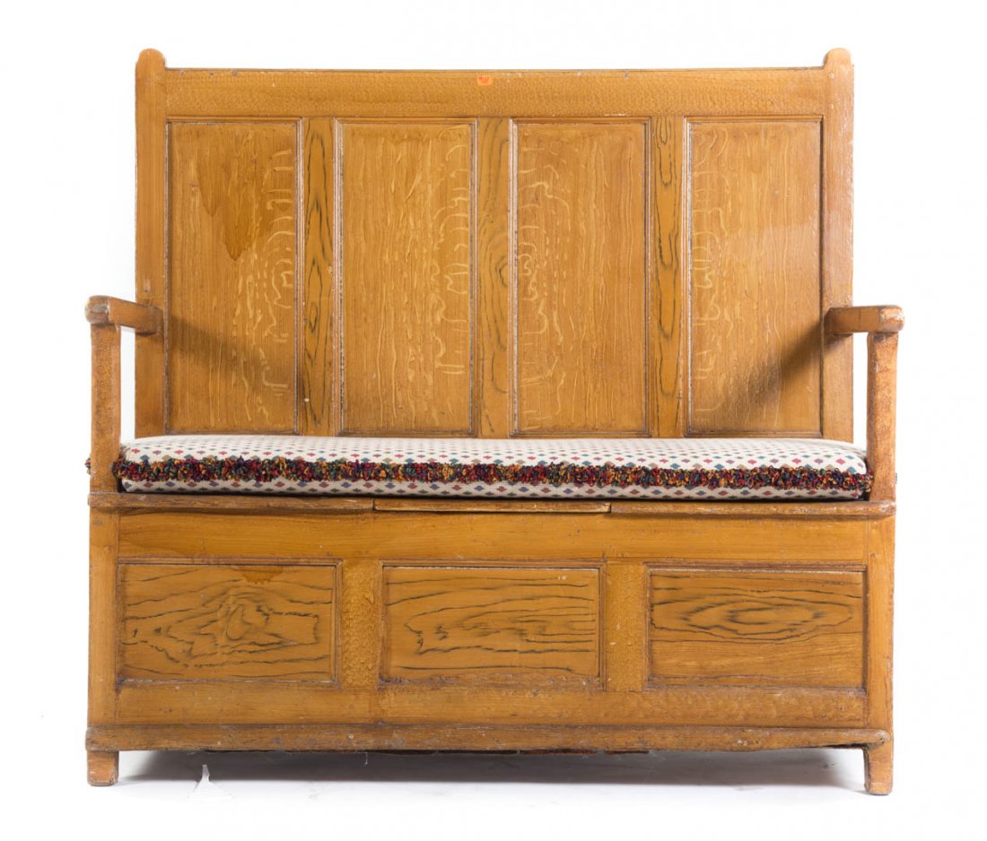 English grain painted settle (1 of 4)
