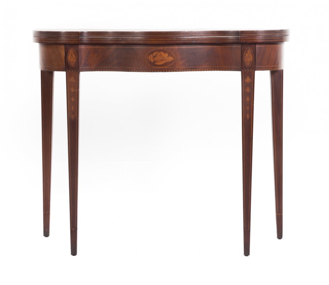 Federal style mahogany flip-top games table (1 of 5)