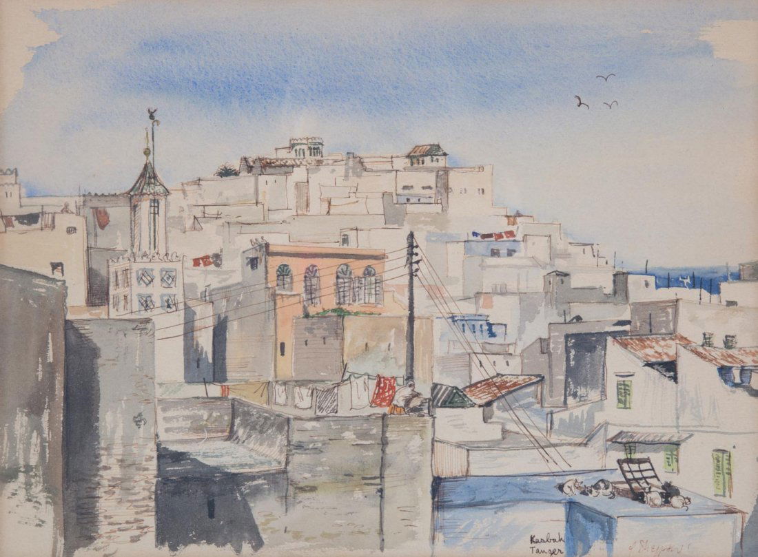 Joseph Sheppard. Kasbah, Tangier," watercolor (1 of 5)