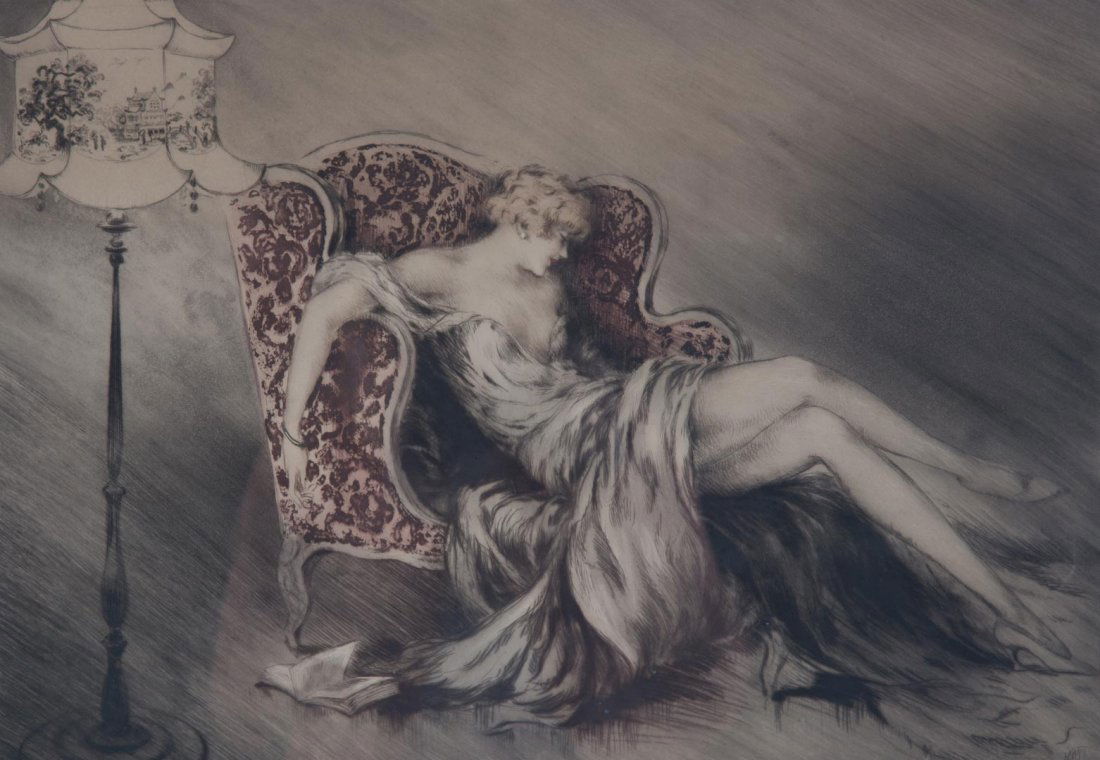 Louis Icart. "Reverie," etching and aquatint (1 of 5)
