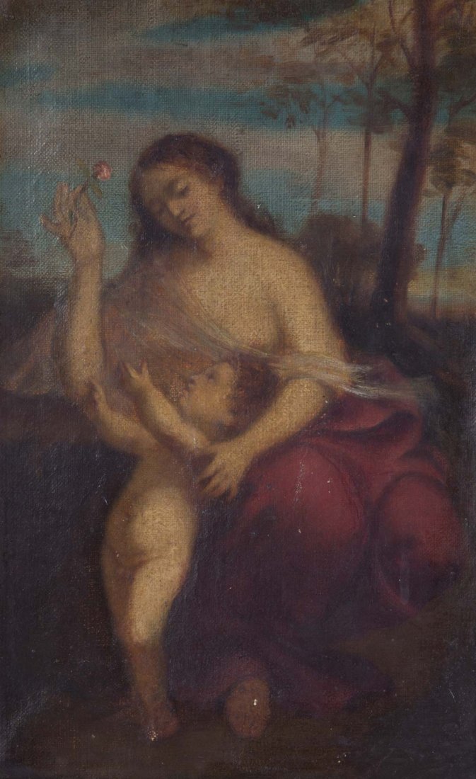 Italian School, 18th c. Mother with Child, oil (1 of 4)