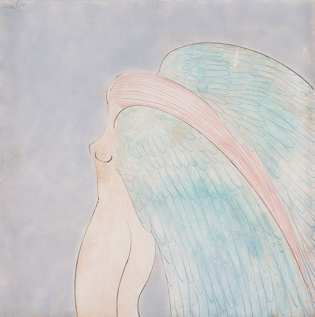 Sacha Thebaud Tebo. Flowing Headdress, acrylic (1 of 4)