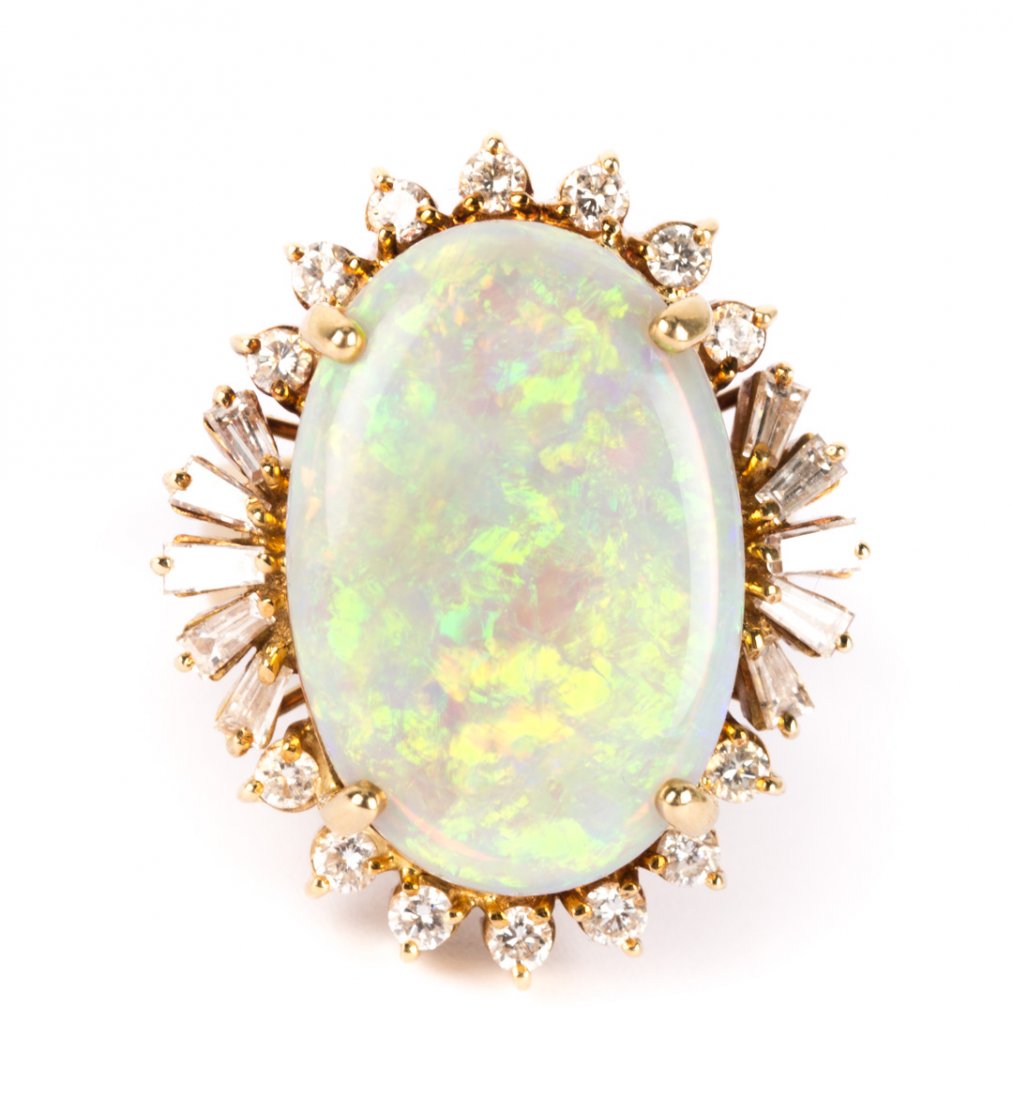 A Lady's Opal and Diamond Cocktail Ring (1 of 4)