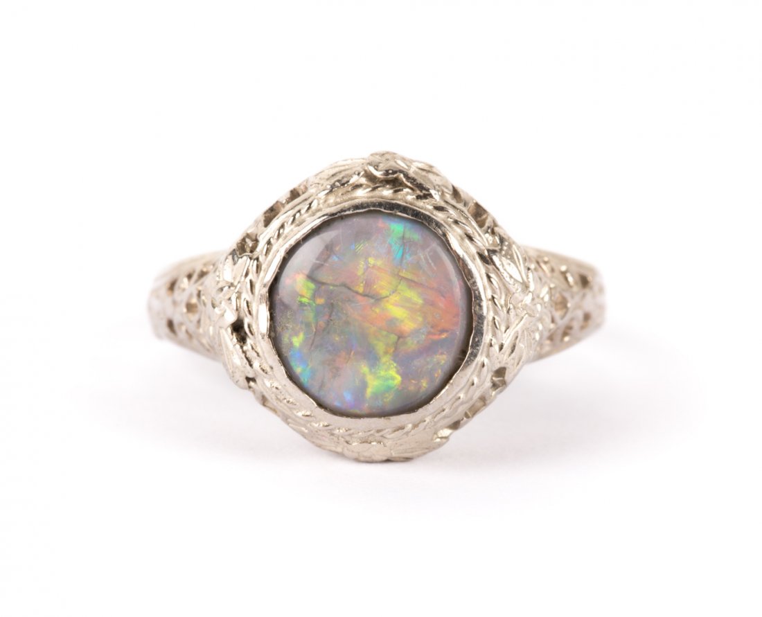 A Lady's Art Deco Black Opal Ring (1 of 4)