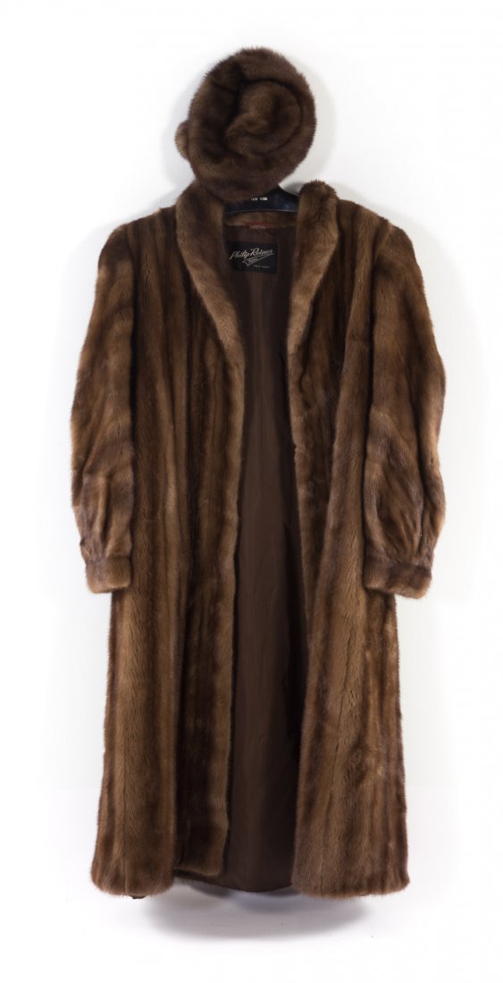 A Lady's Full Length Mink Coat & Hat (1 of 5)