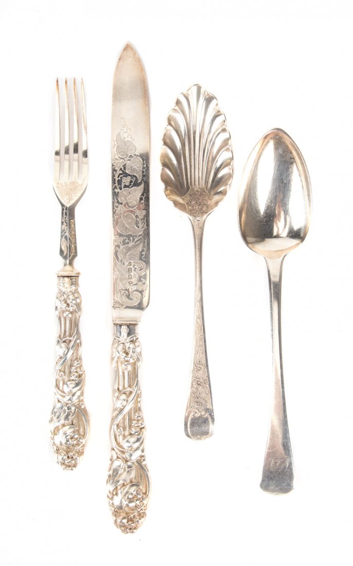 Victorian sterling silver 2-piece carving set (1 of 5)