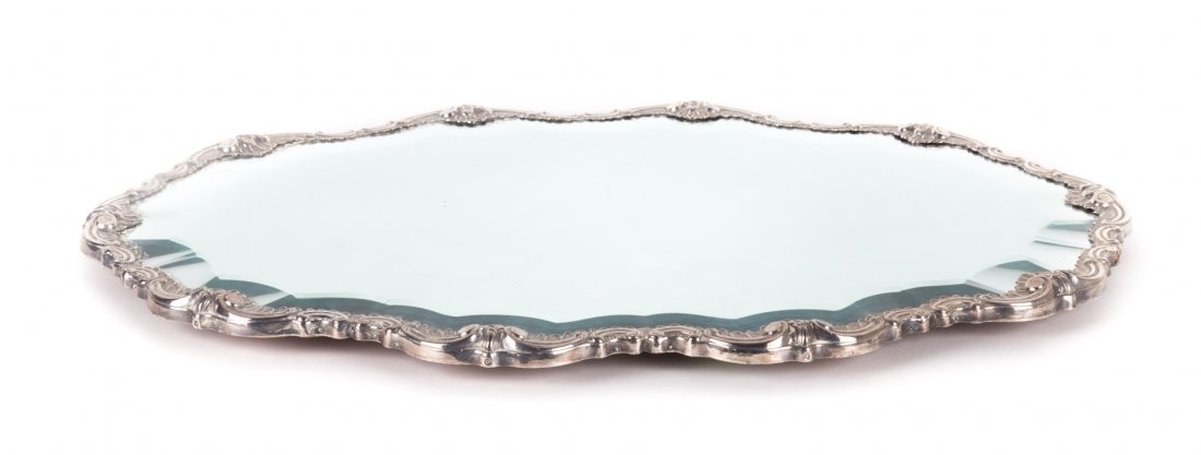 Victorian sterling mounted plateau or mirror (1 of 5)