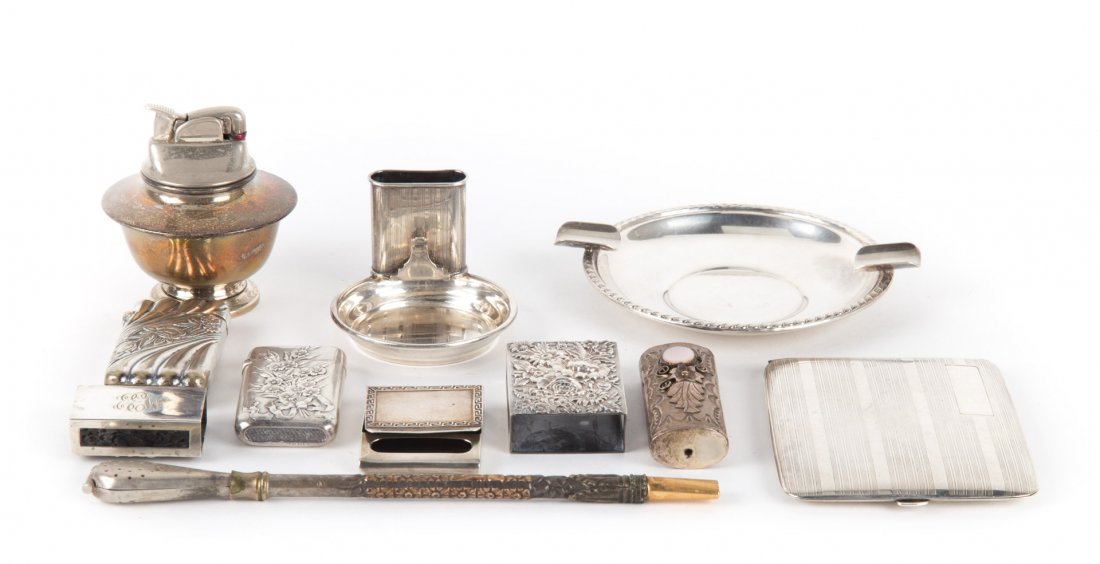 Amer & Continental silver smoking paraphernalia (1 of 7)