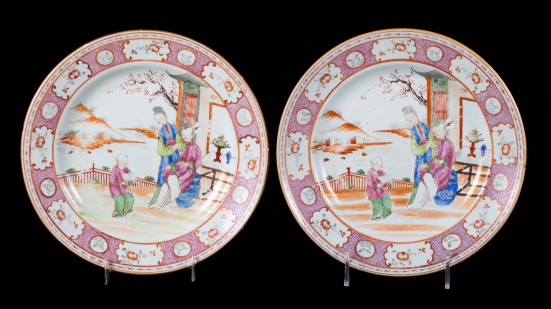 Pr Chinese Export plates in the Mandarin palette (1 of 3)