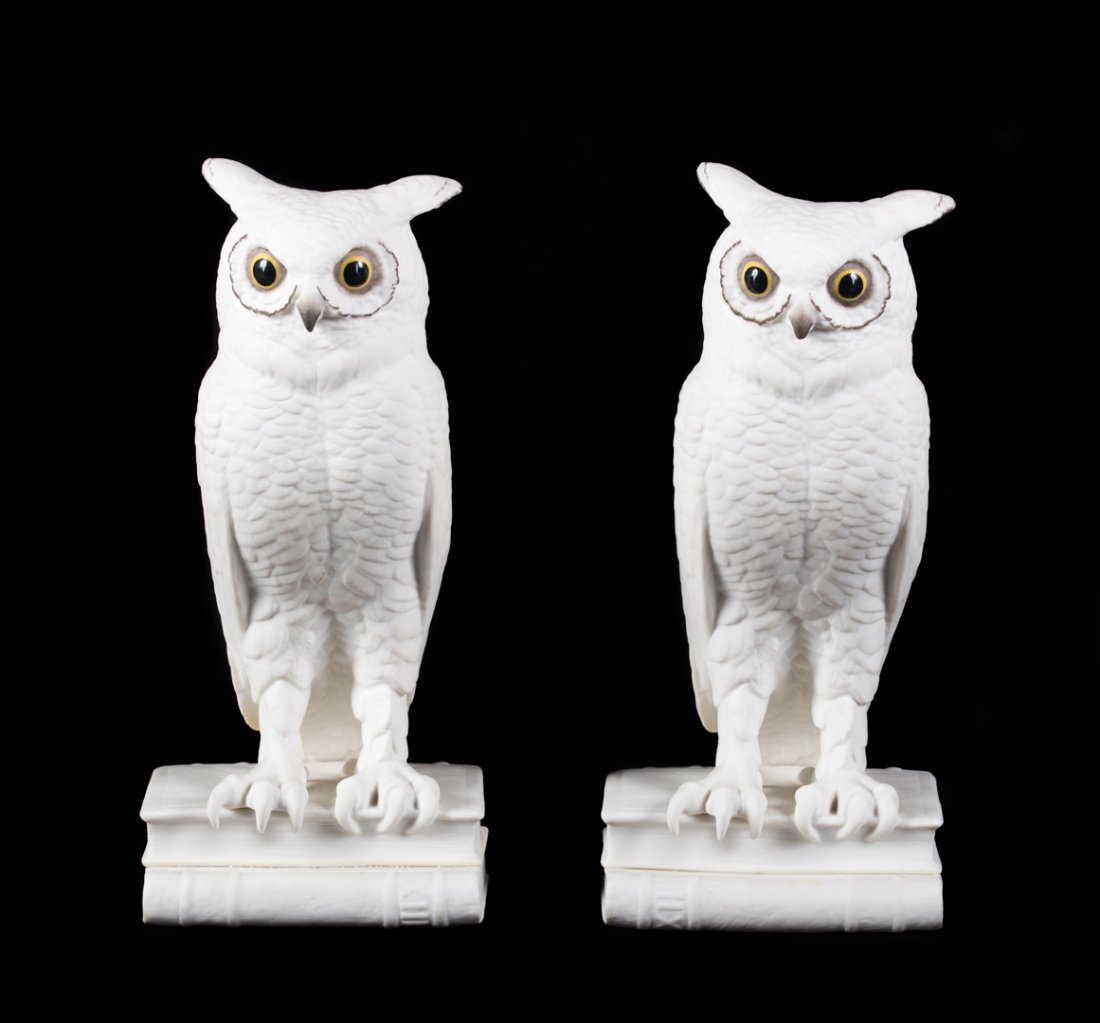 Pair of Boehm porcelain owls (1 of 3)