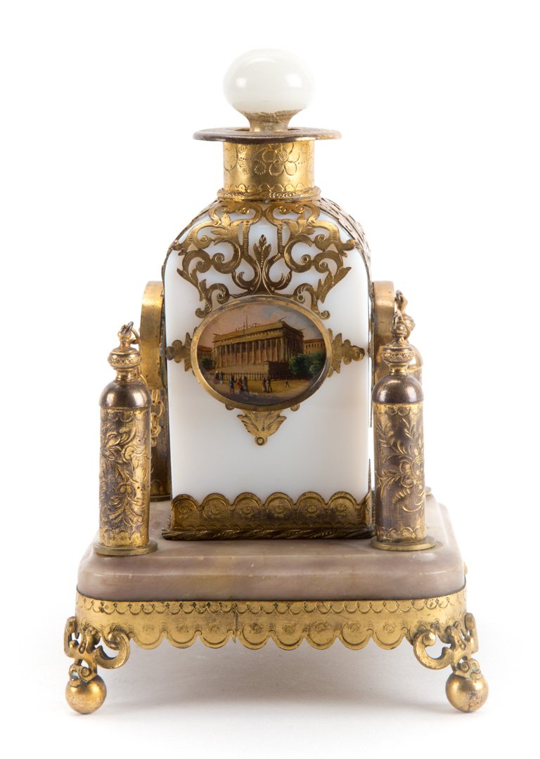 Italian glass scent bottle and stand (1 of 4)