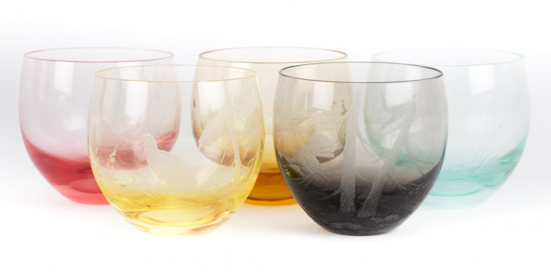 Set of five Moser glass tumblers (1 of 4)