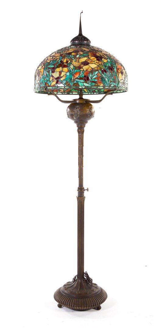 Tiffany style bronze floor lamp (1 of 5)
